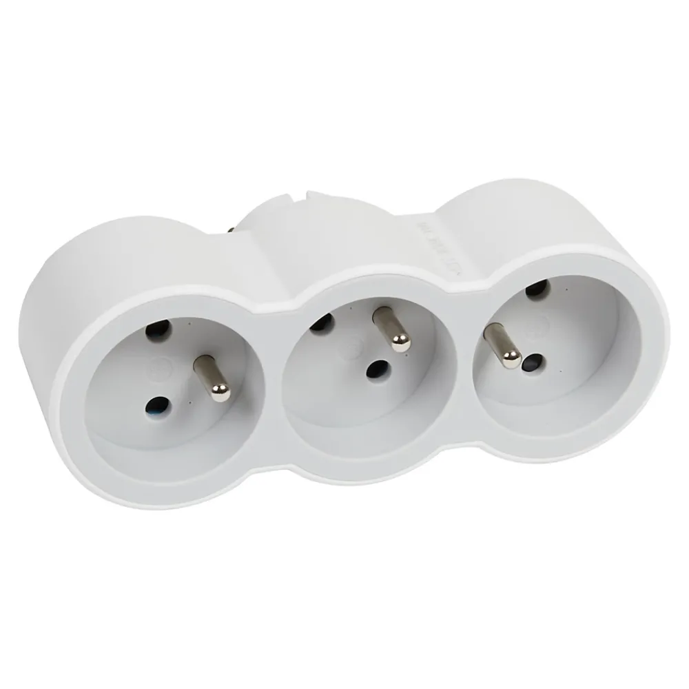 Legrand Multiprise-Multiprise 3 prises frontale blanc