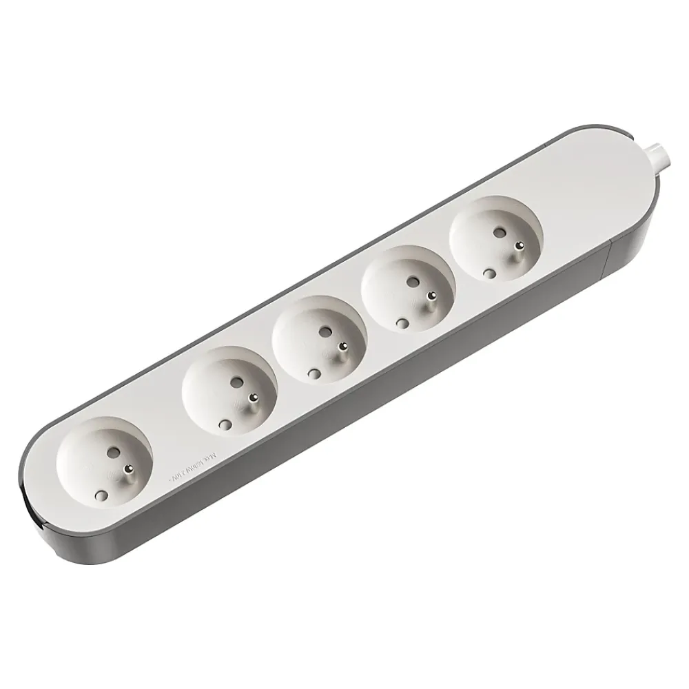 Jacobsen Multiprise-Multiprise 5 prises blanche à câbler