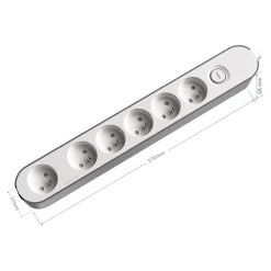 Jacobsen Multiprise-Multiprise 6 prises blanche à câbler