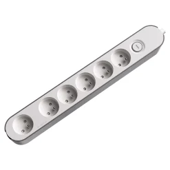 Jacobsen Multiprise-Multiprise 6 prises blanche à câbler