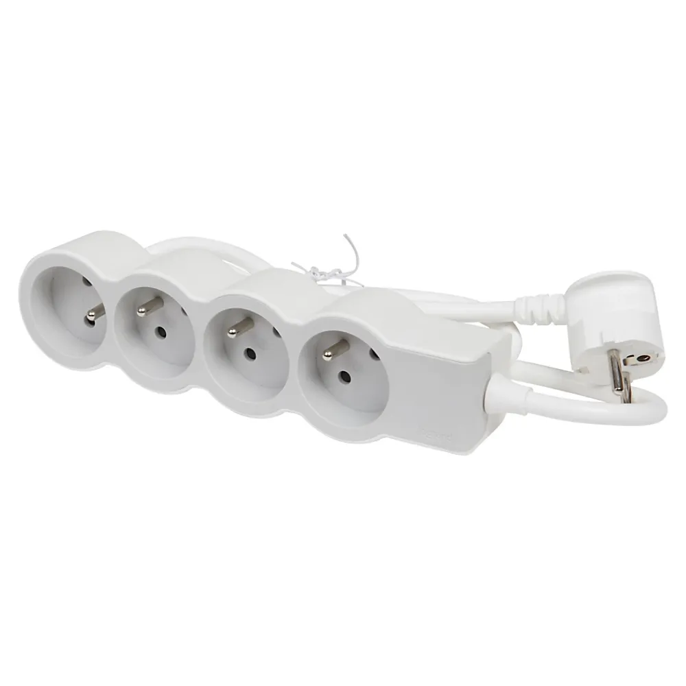 Legrand Multiprise 4 prises blanc et gris 3 m