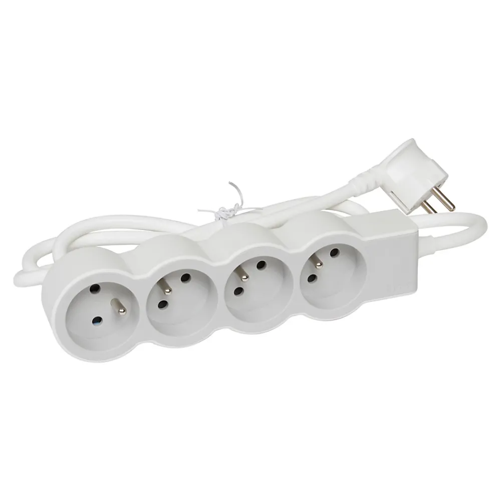 Legrand Multiprise 4 prises blanc et gris 3 m