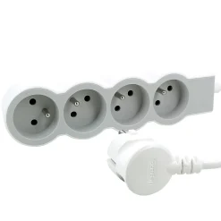 Legrand Multiprise 4 prises blanc et gris 3 m