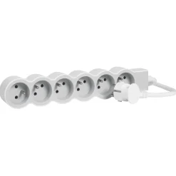 Legrand Multiprise-Multiprise 6 prises blanc et gris 3 m