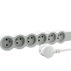 Legrand Multiprise-Multiprise 6 prises blanc et gris 3 m