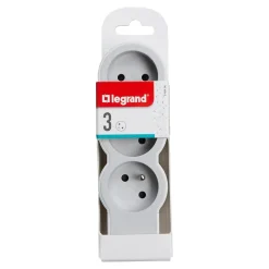 Legrand Multiprise-Multiprise 3 prises blanc et gris