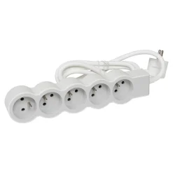 Legrand Multiprise-Multiprise 5 prises blanc et gris 3 m