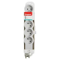 Legrand Multiprise-Multiprise 5 prises blanc et gris 3 m