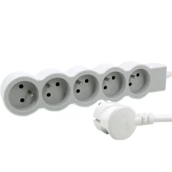 Legrand Multiprise-Multiprise 5 prises blanc et gris 3 m