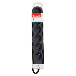Legrand Multiprise 6 prises noir et gris 1.5 m
