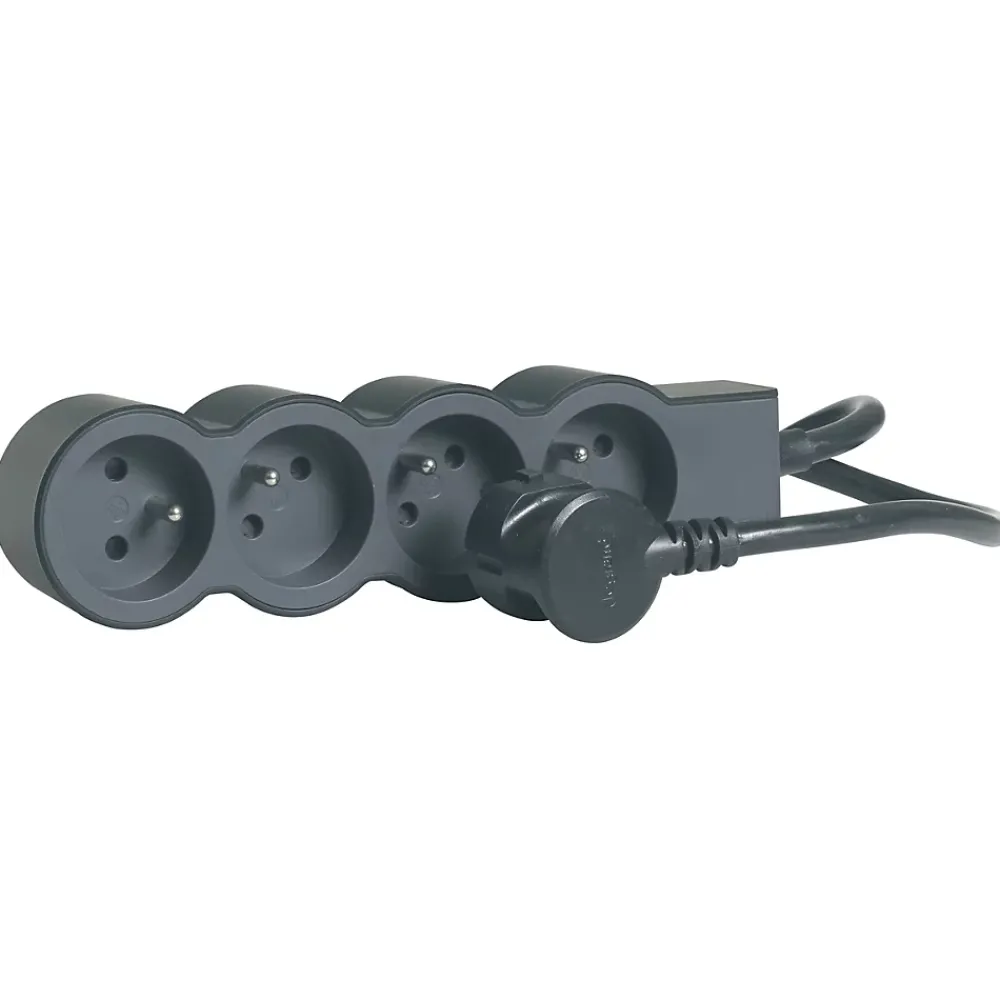 Legrand Multiprise-Multiprise 4 prises noir et gris 1.5 m