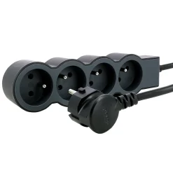 Legrand Multiprise-Multiprise 4 prises noir et gris 1.5 m