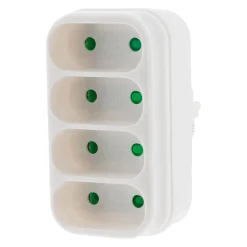 Zenitech Multiprise-Multiprise 4 prises pour façade 4x6A - Blanc -