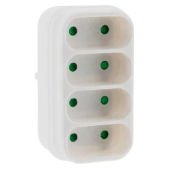 Zenitech Multiprise-Multiprise 4 prises pour façade 4x6A - Blanc -