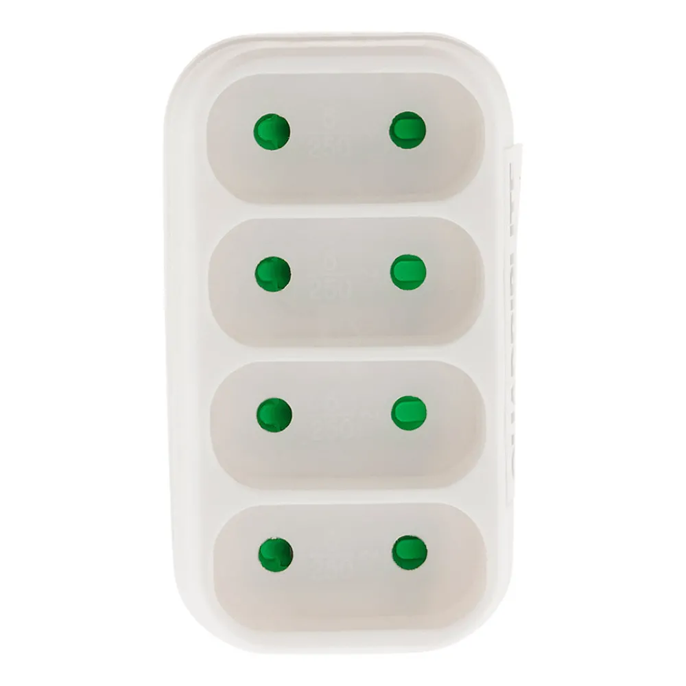 Zenitech Multiprise-Multiprise 4 prises pour façade 4x6A - Blanc -