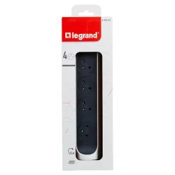 Legrand Multiprise 4 prises rotative à fixer blanc et gris