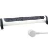 Legrand Multiprise 6 prises rotative à fixer blanc et gris 3 m