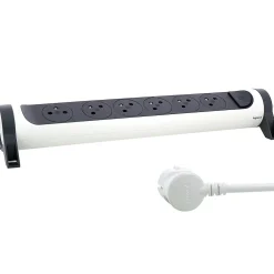 Legrand Multiprise 6 prises rotative à fixer blanc et gris 3 m
