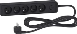 Schneider Electric Multiprise-Multiprise 5 prises Odace anthracite 3 m