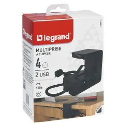 Legrand Multiprise-Multiprise 4 prises + 2 USB-A noir 1.5 m