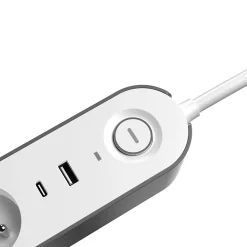 Jacobsen Multiprise-Multiprise 6 prises + 2 USB 1.5 m blanche