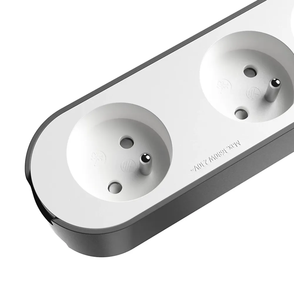 Jacobsen Multiprise-Multiprise 6 prises + 2 USB 1.5 m blanche