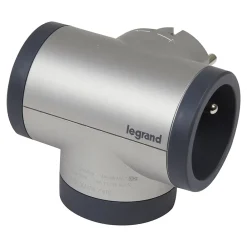 Legrand Multiprise-Multiprise 2 prises + 1 x USB-A + 1 x USB-C rotative aluminium et gris