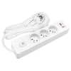 Seldur Transformateur, Convertisseur Et Chargeur Usb-Multiprise G3FH12B, 3 prises type E + interrupteur, USB A+C charge rapide 20W, Blanc, câble 1.5m