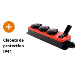 Zenitech Multiprise-Multiprise étanche 3 prises 16A 2P+T + USB -