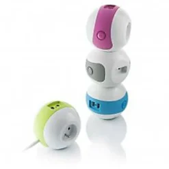 Watt & Co Multiprise Wattball 2x 16A + 1 x 6A + 2 x USB 2.1A blanc et gris
