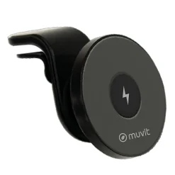 Muvit Support Voiture Magnétique Chargeur MagSafe 15W avec Câble USB-C Noir