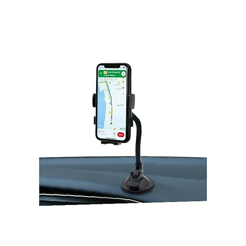 Muvit Accessoire Smartphone Et Tablette-Support Voiture pour Smartphones 2 en 1 Flex avec Pince Extensible à 87mm Noir