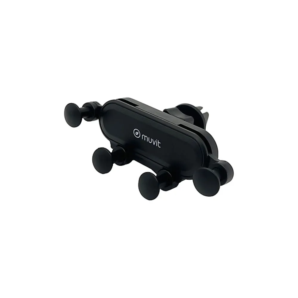 Muvit Support Voiture Universel Gravity Rotatif à 360 Fixation sur Grille d'aération Noir