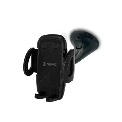 Muvit Accessoire Smartphone Et Tablette-Support Voiture Universel 2 en 1 avec Pince Extensible à 92mm Noir