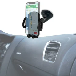 Muvit Accessoire Smartphone Et Tablette-Support Voiture Universel 2 en 1 avec Pince Extensible à 92mm Noir