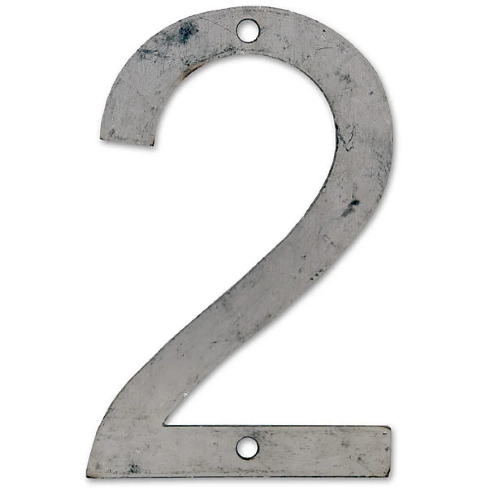 Chapuis Chiffre Et Lettre Pour Maison-N° de maison - marquage 2 - en acier - couleur gris - à visser - hauteur 12 cm - CPA2