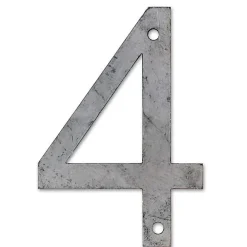 Chapuis Chiffre Et Lettre Pour Maison-N° de maison - marquage 4 - en acier - couleur gris - à visser - hauteur 12 cm - CPA4
