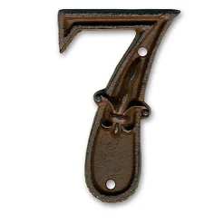 Chapuis N° de maison - marquage 7 - en fonte - couleur marron - à visser - hauteur 12 cm - DB62-7
