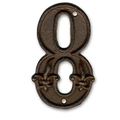 Chapuis Chiffre Et Lettre Pour Maison-N° de maison - marquage 8 - en fonte - couleur marron - à visser - hauteur 12 cm - DB62-8