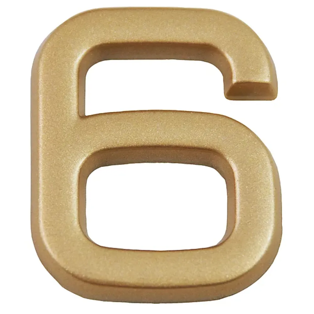Chapuis N° de maison - marquage 6 - en PVC - couleur or - autocollant - hauteur 3,7 cm - LD3706