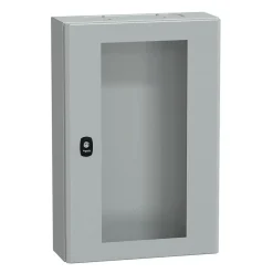 Schneider Electric Tableau Électrique Nu-Nsys3dm6415t Coffret Métallique étanche Ip66 - 600x400x150 - Porte Vitrée - Spacial S3d -