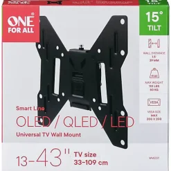 One For All Support Tv-WM2221 Support mural TV inclinable 13" - 43" noir, charge 50 kg