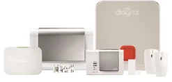 Diagral Alarme Sans Fil-Pack alarme Précision sirène / GSM DIAG04CSF et 2 détecteurs d'ouverture miniature DIAG39APX