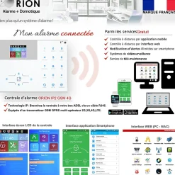 Alarme Orion Alarme Sans Fil-Pack sans fil connectée IP + GSM 4G avec sirène à piles - pour maison 3 à 5 piéces.