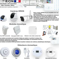 Alarme Orion Alarme Sans Fil-Pack sans fil connectée IP + GSM 4G avec sirène à piles - pour maison 3 à 5 piéces.