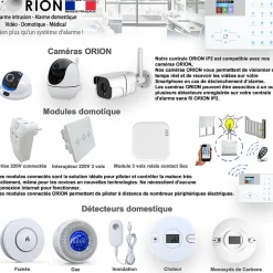 Alarme Orion Pack sans fil connectée IP + GSM 4G avec sirène solaire - pour maison 5 à 7 piéces.