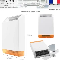Alarme Orion Pack sans fil connectée IP + GSM 4G avec sirène solaire - pour maison 5 à 7 piéces.