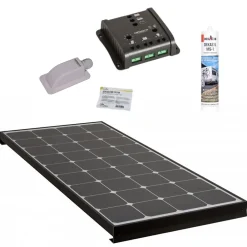 Antarion Kit Panneau Solaire-PACK BLACK BOOSTER 170W Seul Panneau solaire Camping Car + Kit Régulateur de charge
