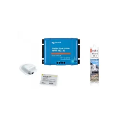 Antarion Kit Panneau Solaire-Pack BLACK BOOSTER 2x Panneaux Solaires 120W + Régulateur solaire VICTRON 30A