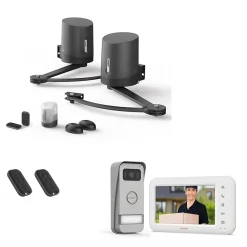 Avidsen Motorisation De Portail-Pack 100% connecté avec motorisation portail battant Orane Connect + Visiophone Elia Smart 2 + 2 télécommandes supplémentaires